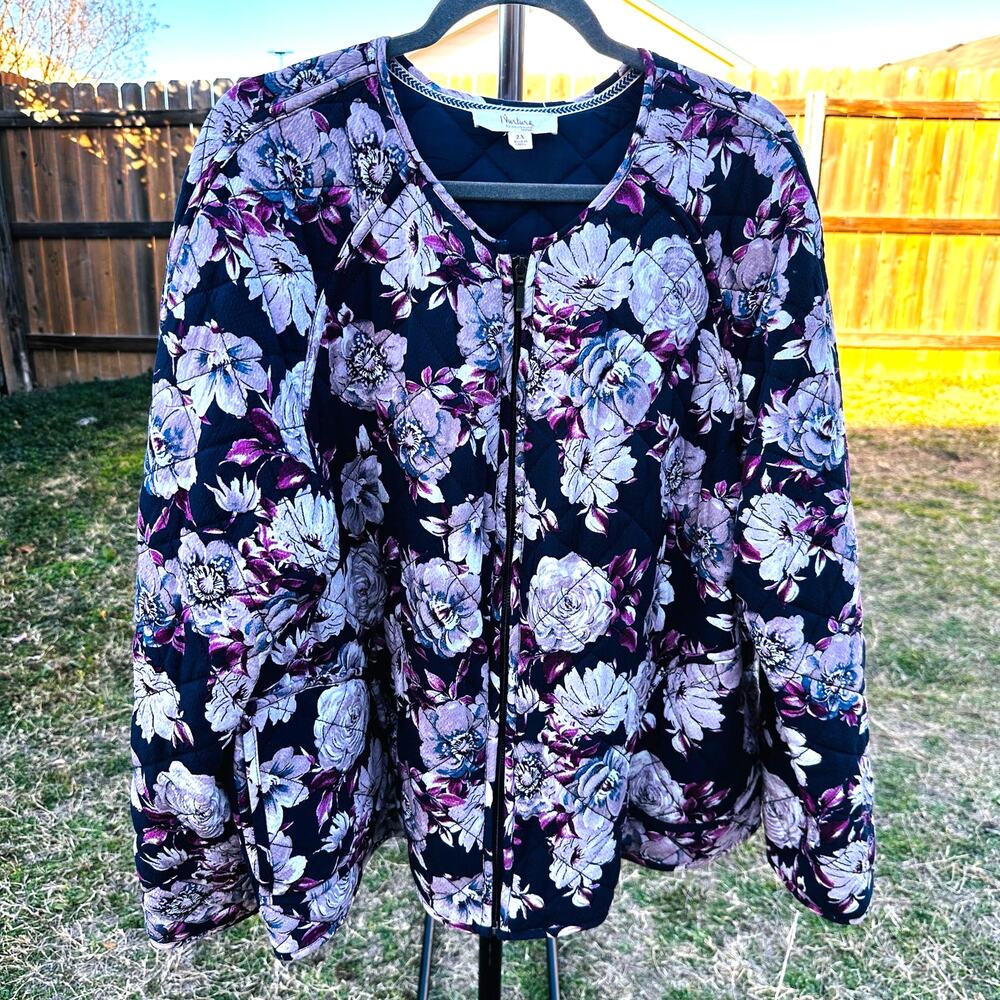 Nurture by Westbound Quilted Floral Jacket 2X